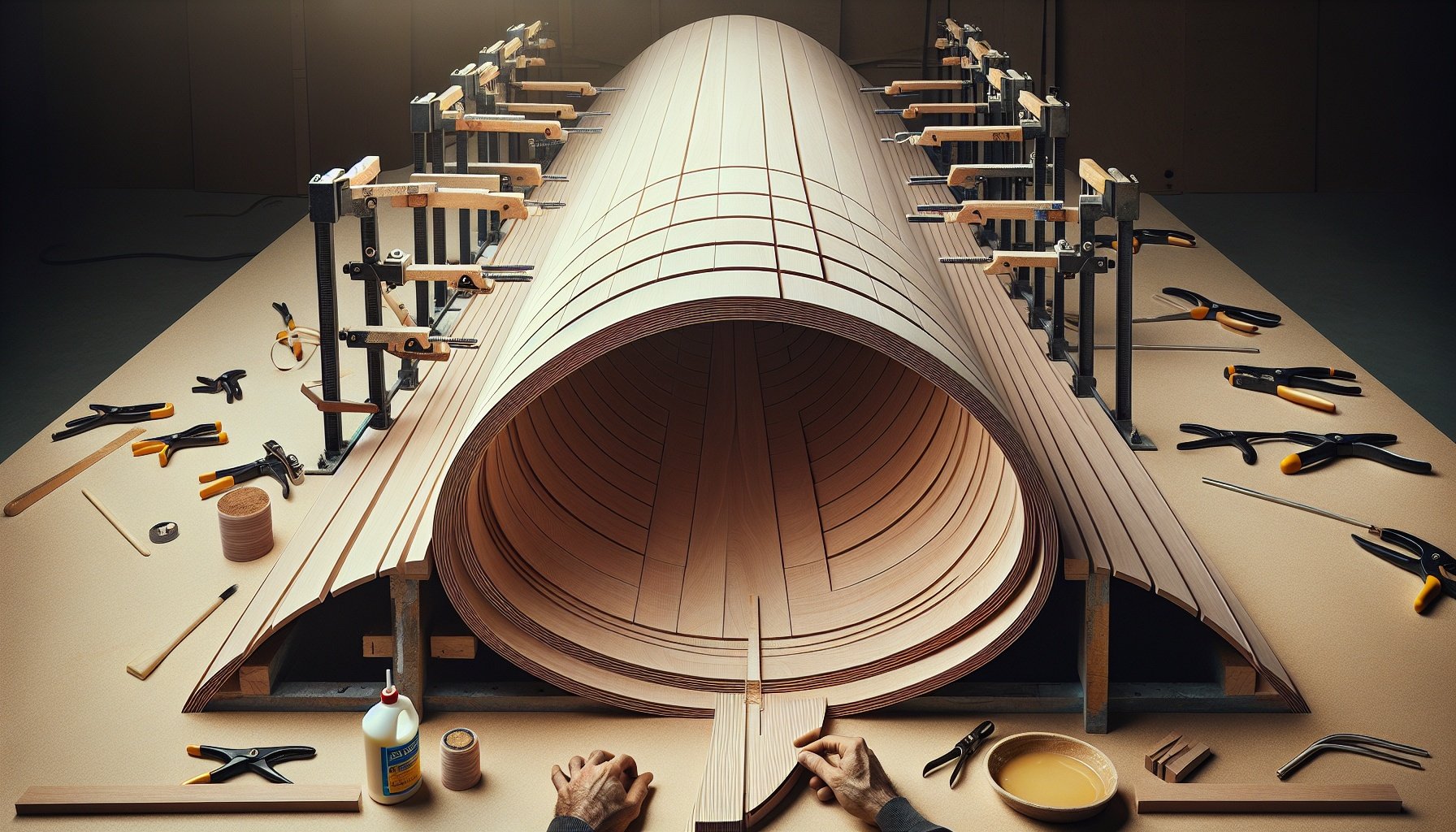 Forming, Reinforcing, and Finishing Kerf-Bent Curves