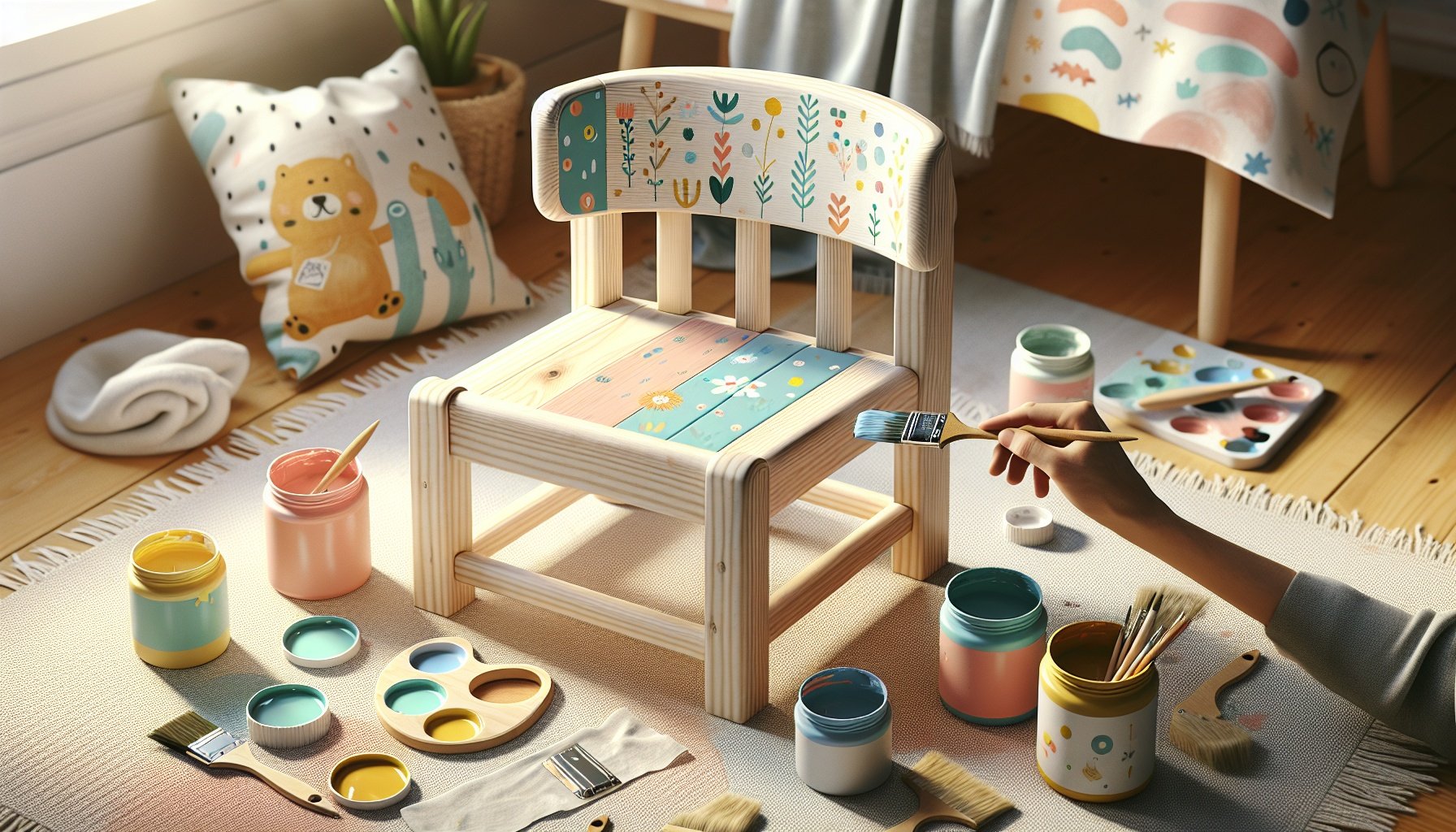 Finishing, Decorating, and Protecting the New Kids’ Chairs